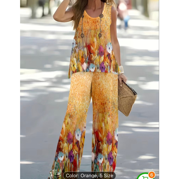 No brand Pants - Adorable 2 piece summer outfit. Elastic waistband pants. Size small